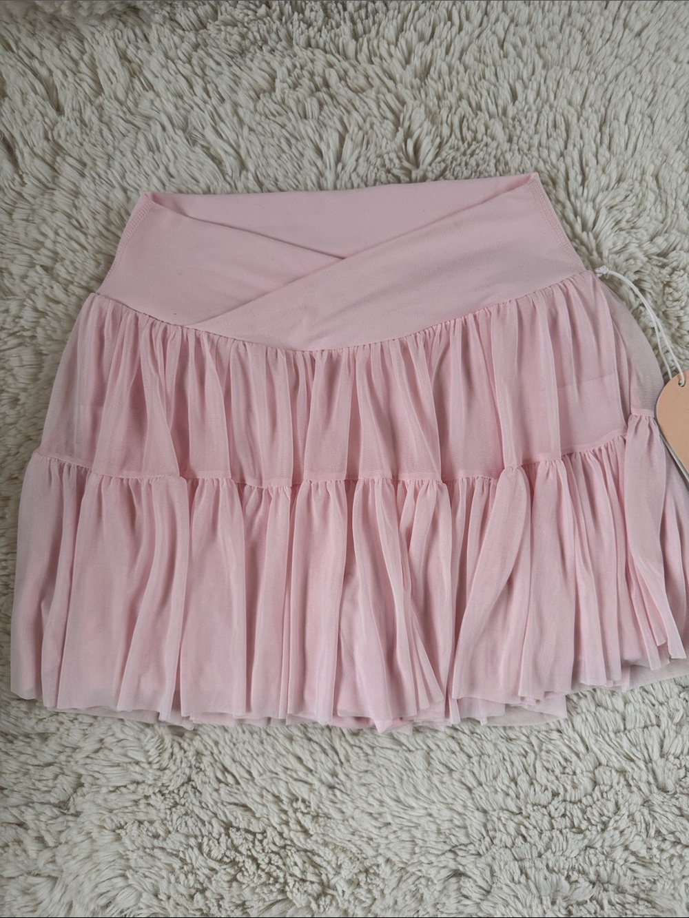 Light Pink Tiered Ruffle Skater Skirt - Women's
